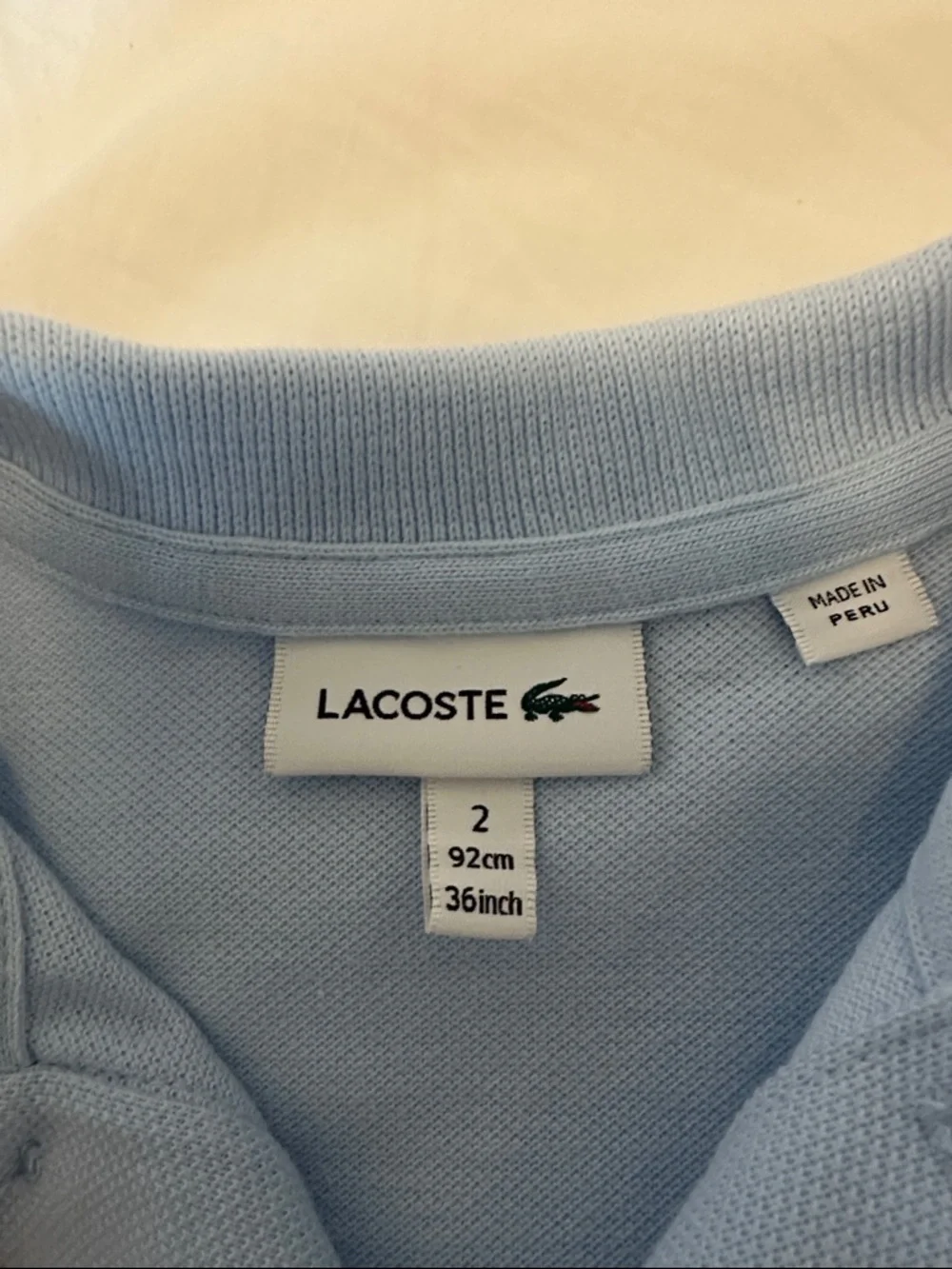Lacoste Kids Light Blue Pique Polo Shirt size 2T - Picture 2 of 2